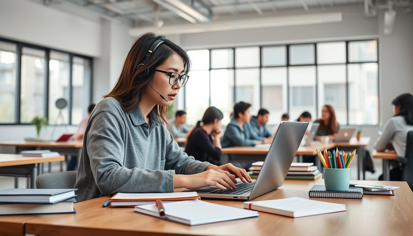 Students working in research laboratory